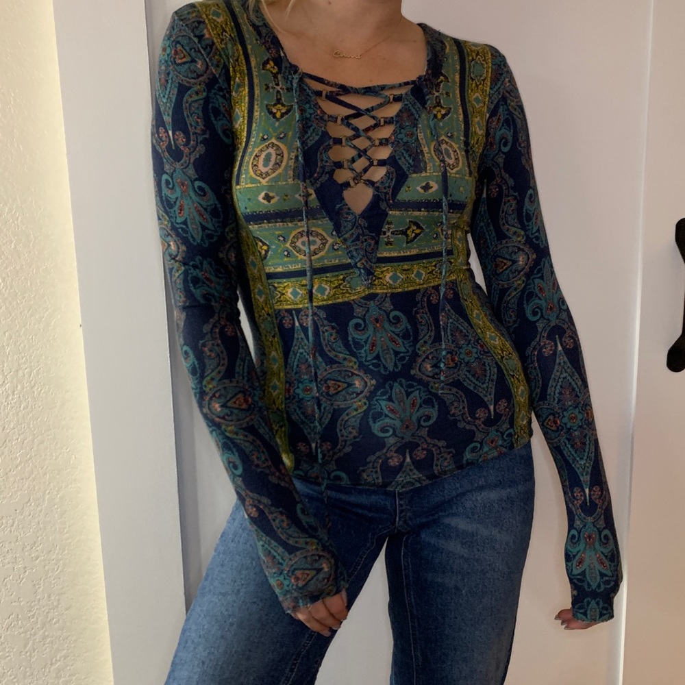 Free People Paisley Long Sleeve